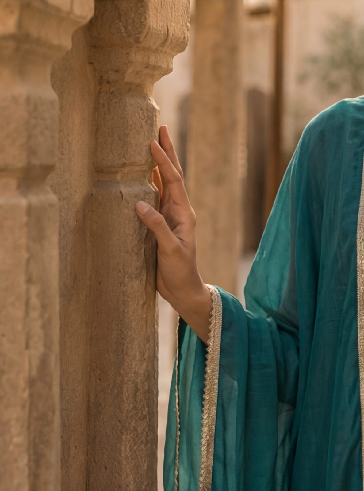 Teal Paisley Embroidered Kurta Palazzo Set with Dupatta