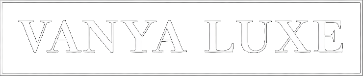 White 'VANYA LUXE' logo on a black background